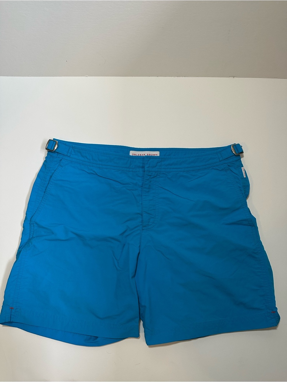 Orlebar Brown Turquoise Blue Flat-Front Men's Shorts